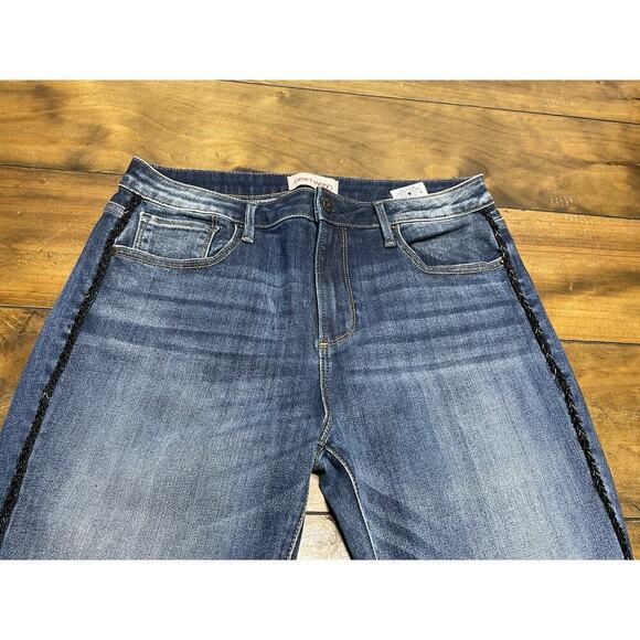 Driftwood Jackie Beaded Side Stripe Raw Hem Jeans Women’s Size 31 - Picture 3 of 11